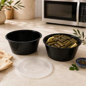 Black Bowl with Lid 1000 ml (Pack of 5)