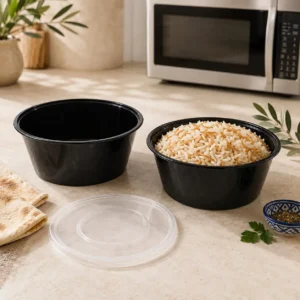Black Bowl with Lid 800 ml (Pack of 5)