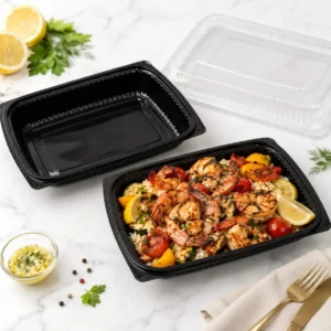Black Food Container with Lid 820 (Pack of 5)