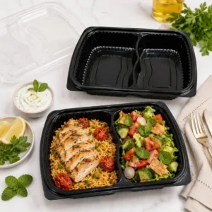Black Food Container with Lid 821 (Pack of 5)