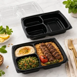 Black Food Container with Lid 822 (Pack of 5)