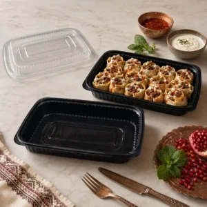 Black Food Container with Lid 826 (Pack of 5)