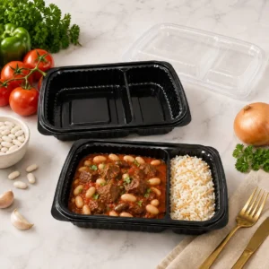 Black Food Container with Lid 827 (Pack of 5)