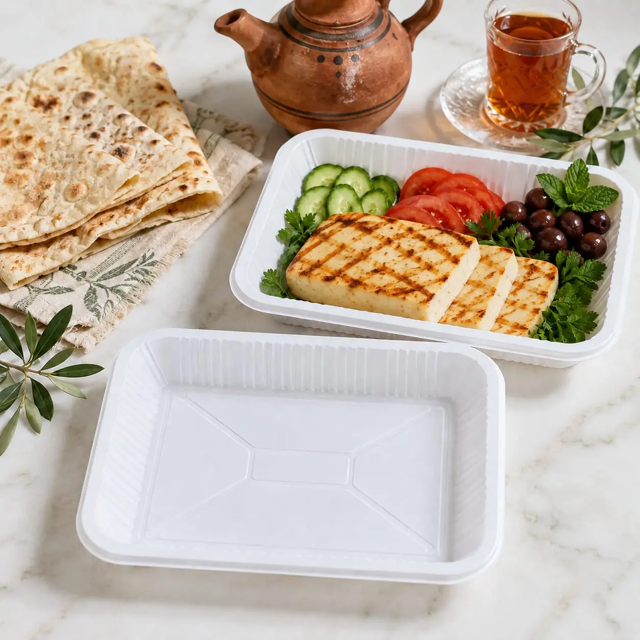 White Plastic Tray #1 (Pack of 55)